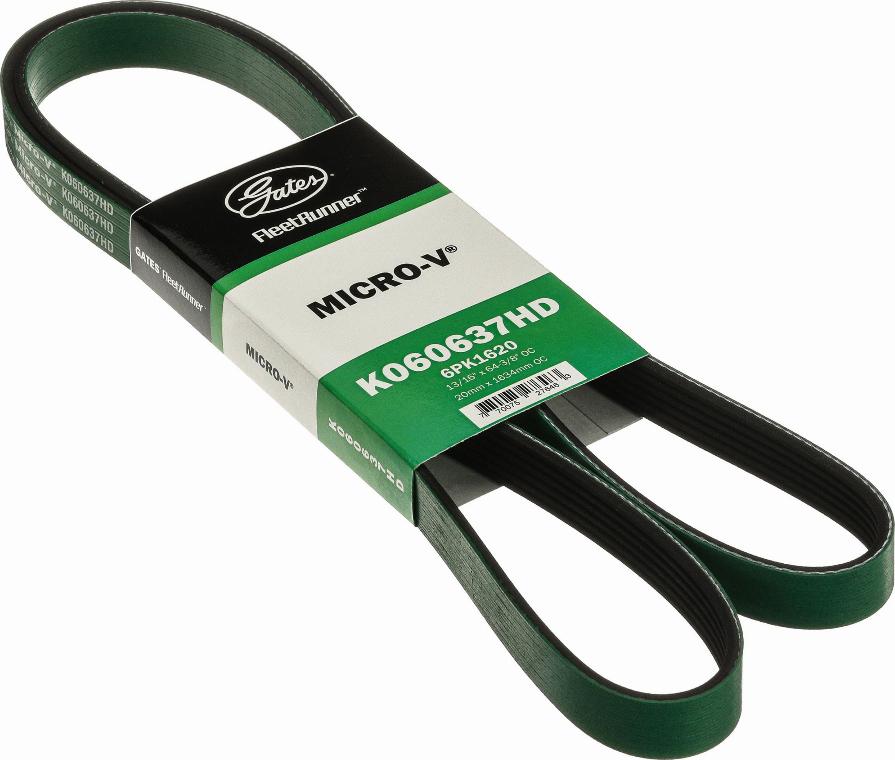 GATES K060637HD - Поликлиновой ремінь autocars.com.ua