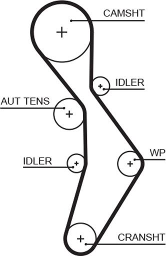 GATES T334 - Ремінь ГРМ autocars.com.ua