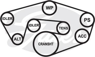 GATES 6PK2499 - Поликлиновой ремінь autocars.com.ua