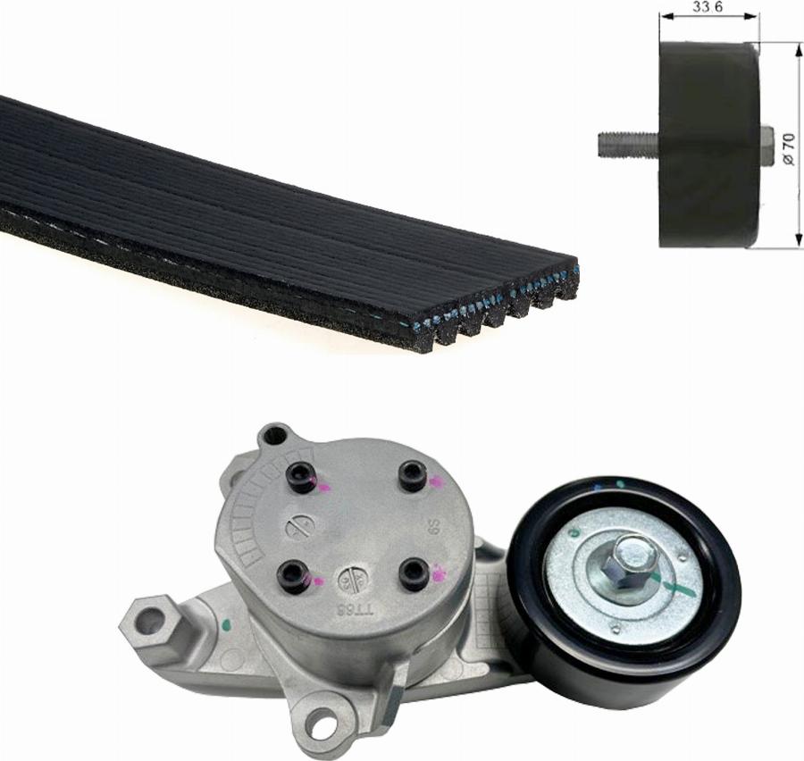 GATES ACK7PK2050K1 - Поликлиновий ремінний комплект autocars.com.ua