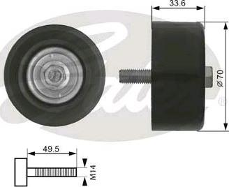 GATES T36723 - Паразитний / провідний ролик, поліклиновий ремінь autocars.com.ua