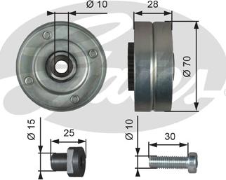 GATES T36044 - Паразитний / провідний ролик, поліклиновий ремінь autocars.com.ua