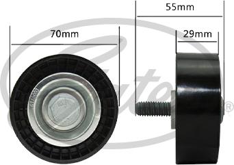 GATES T36497 - Паразитний / провідний ролик, поліклиновий ремінь autocars.com.ua