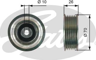 GATES T36750 - Паразитний / провідний ролик, поліклиновий ремінь autocars.com.ua
