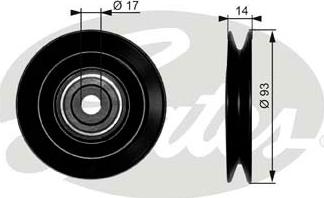 GATES T38003 - Паразитний / Провідний ролик, клиновий ремінь autocars.com.ua