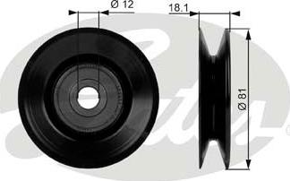 GATES T38036 - Паразитний / Провідний ролик, клиновий ремінь autocars.com.ua