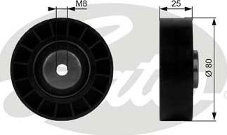 GATES T38081 - Паразитний / провідний ролик, поліклиновий ремінь autocars.com.ua