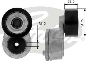 GATES T38568 - Натягувач ременя, клинові зуб. autocars.com.ua