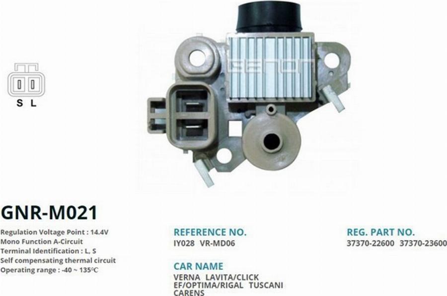 Genon GNR-M021 - Шарнірний комплект, ШРУС, приводний вал autocars.com.ua