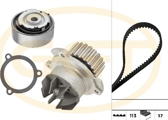 GGT KPA20296 - Водяний насос + комплект зубчатого ременя autocars.com.ua