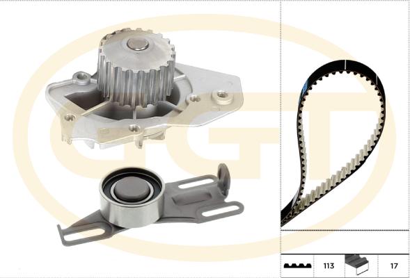 GGT KPA20305 - Водяний насос + комплект зубчатого ременя autocars.com.ua