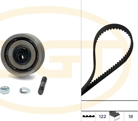 GGT KSPA122 - Комплект ременя ГРМ autocars.com.ua