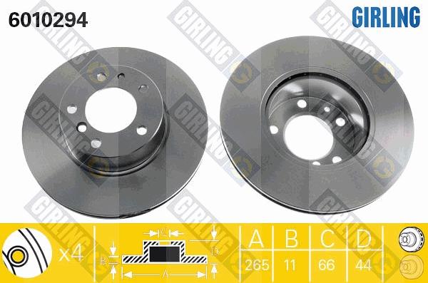 Girling 6010294 - Гальмівний диск autocars.com.ua