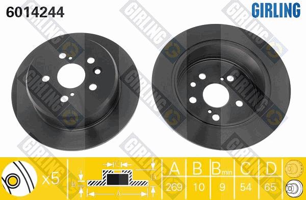 Girling 6014244 - Гальмівний диск autocars.com.ua