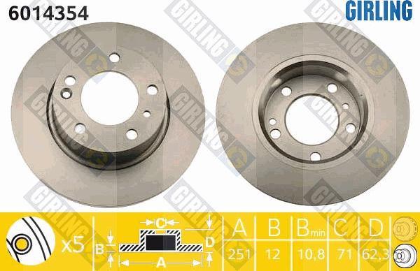 Girling 6014354 - Тормозной диск avtokuzovplus.com.ua