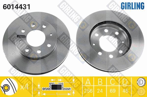 Girling 6014431 - Гальмівний диск autocars.com.ua