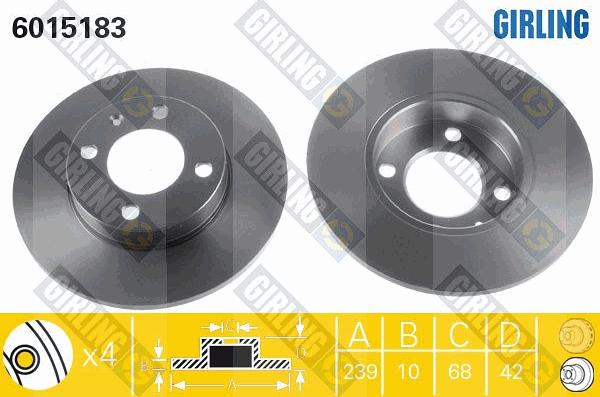 Girling 6015183 - Гальмівний диск autocars.com.ua