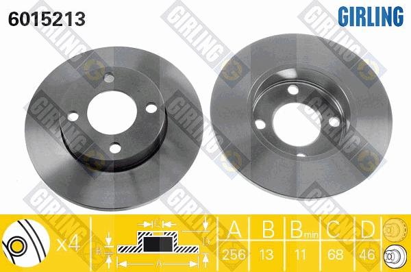 Girling 6015213 - Гальмівний диск autocars.com.ua