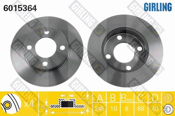 Girling 6015364 - Тормозной диск avtokuzovplus.com.ua