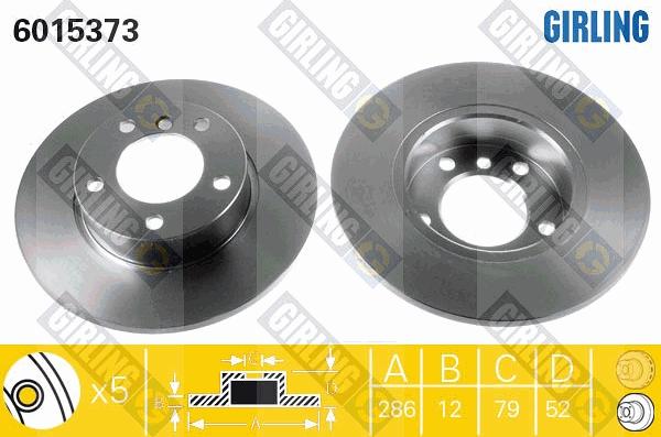 Girling 6015373 - Тормозной диск avtokuzovplus.com.ua