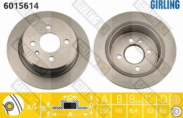 Girling 6015614 - Тормозной диск avtokuzovplus.com.ua