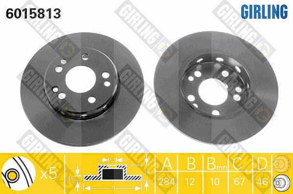 Girling 6015813 - Тормозной диск avtokuzovplus.com.ua