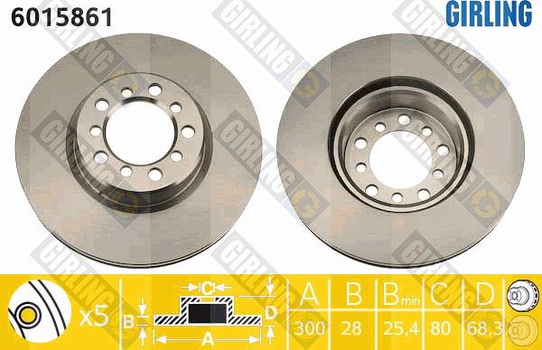 Girling 6015861 - Тормозной диск avtokuzovplus.com.ua