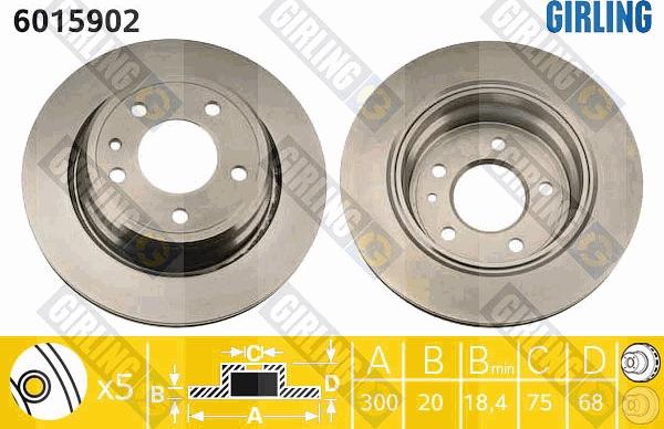 Girling 6015902 - Гальмівний диск autocars.com.ua