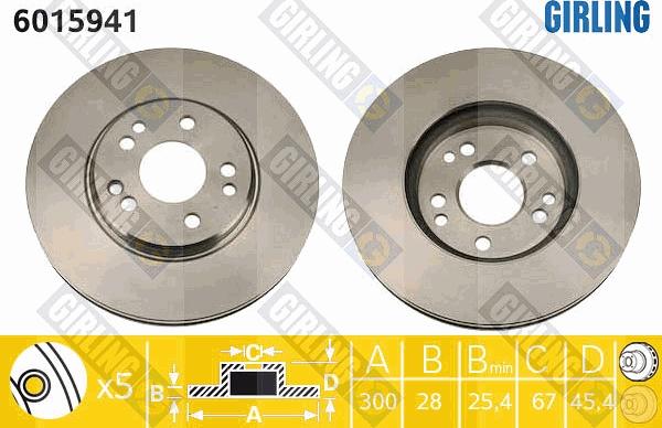 Girling 6015941 - Тормозной диск avtokuzovplus.com.ua