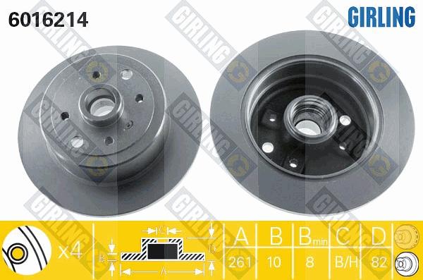 Girling 6016214 - Тормозной диск avtokuzovplus.com.ua