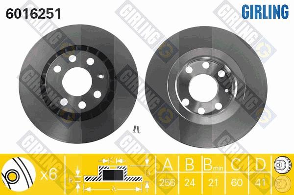 Girling 6016251 - Гальмівний диск autocars.com.ua