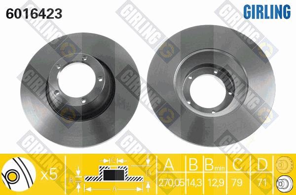 Girling 6016423 - Гальмівний диск autocars.com.ua