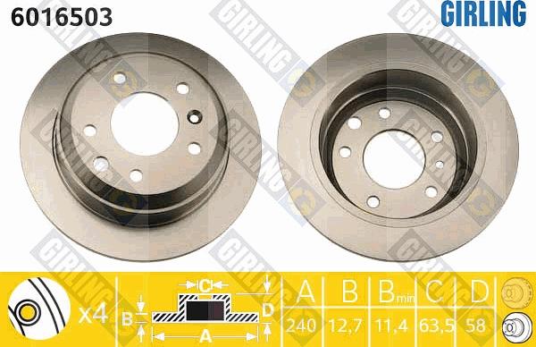 Girling 6016503 - Тормозной диск avtokuzovplus.com.ua