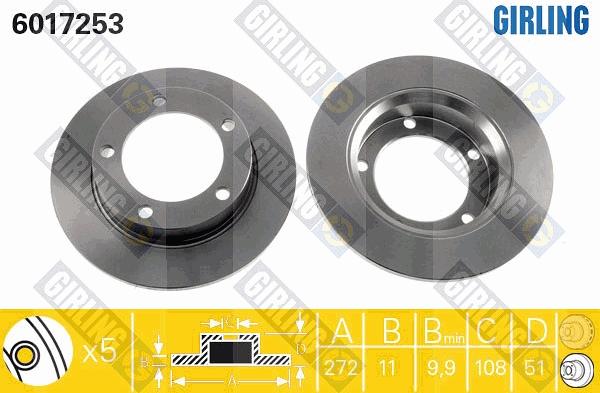 Girling 6017253 - Гальмівний диск autocars.com.ua