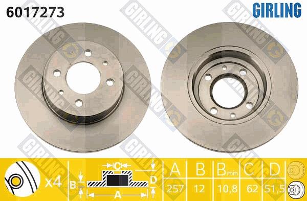 Girling 6017273 - Тормозной диск avtokuzovplus.com.ua