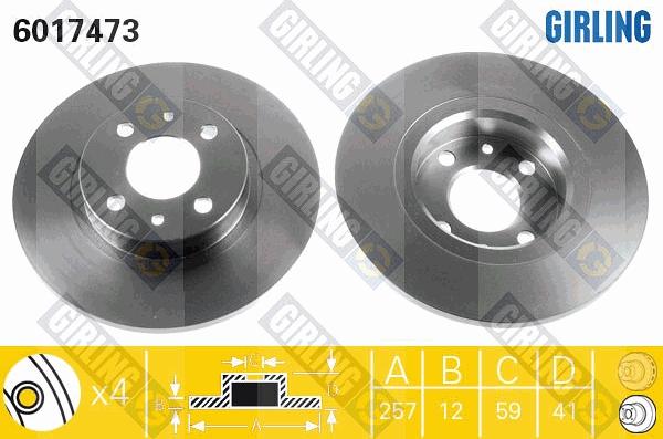 Girling 6017473 - Тормозной диск avtokuzovplus.com.ua