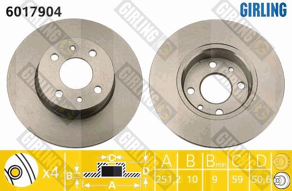 Girling 6017904 - Тормозной диск avtokuzovplus.com.ua