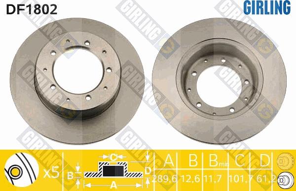 Girling 6018024 - Тормозной диск avtokuzovplus.com.ua