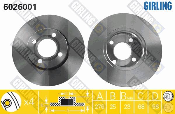 Girling 6018054 - Гальмівний диск autocars.com.ua