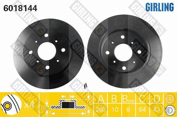 Girling 6018144 - Гальмівний диск autocars.com.ua