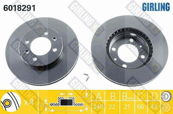 Girling 6018291 - Гальмівний диск autocars.com.ua