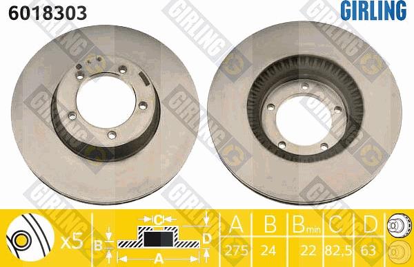 Girling 6018303 - Гальмівний диск autocars.com.ua