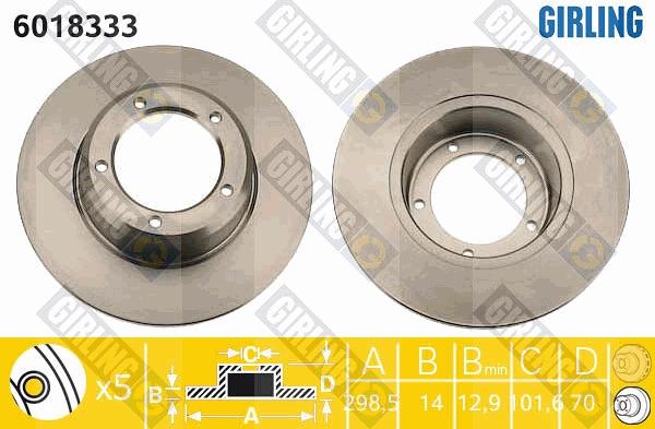 Girling 6018333 - Гальмівний диск autocars.com.ua