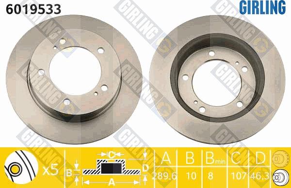 Girling 6019533 - Гальмівний диск autocars.com.ua