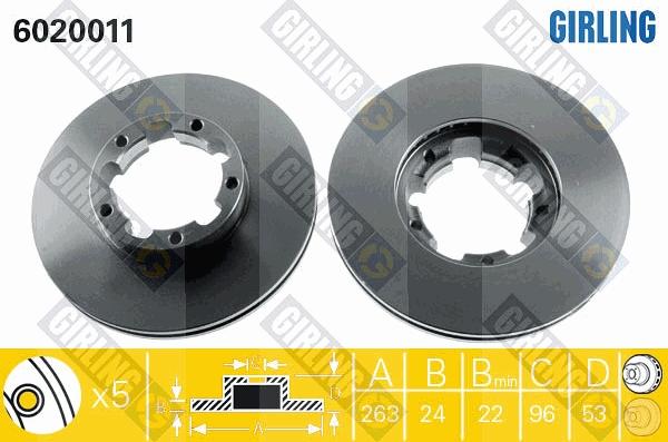 Girling 6020011 - Гальмівний диск autocars.com.ua