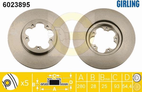 Girling 6023895 - Гальмівний диск autocars.com.ua