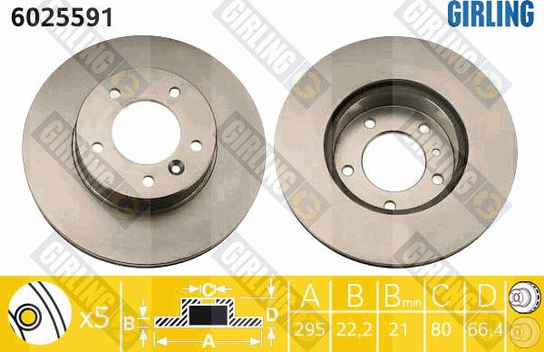 Girling 6025591 - Тормозной диск avtokuzovplus.com.ua