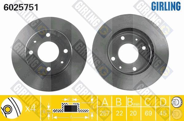 Girling 6025751 - Тормозной диск avtokuzovplus.com.ua