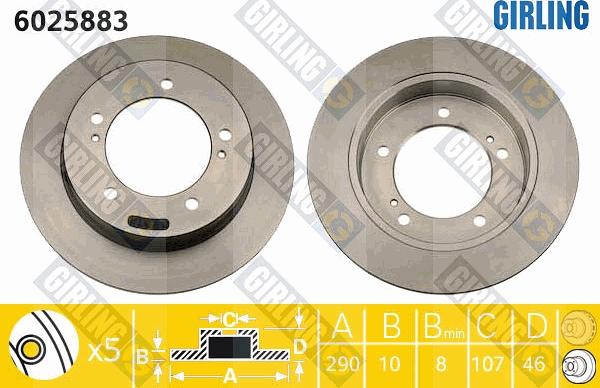 Girling 6025883 - Тормозной диск avtokuzovplus.com.ua