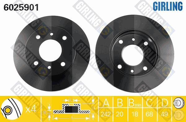 Girling 6025901 - Гальмівний диск autocars.com.ua